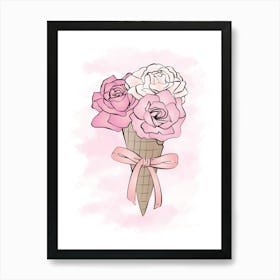 Pink Roses 1 Art Print