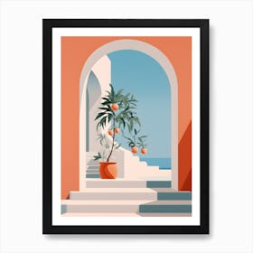 Amale0130 Plant In Stairway By Colorblock In The Style Of Folk A181467f 8177 459b 8fa6 B9176449e071 Art Print