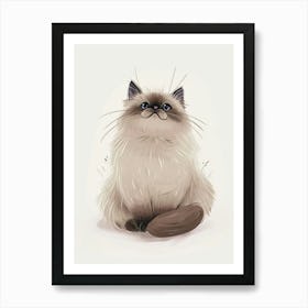 Himalayan Cat Clipart Illustration 2 Art Print