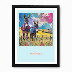 Donkeys Collage Poster 3 Art Print