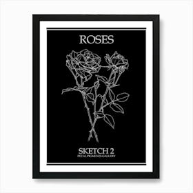 Roses Sketch 2 Poster Inverted Art Print