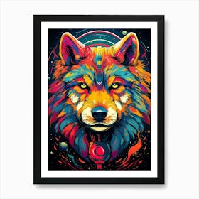 Psychedelic Wolf Art Print
