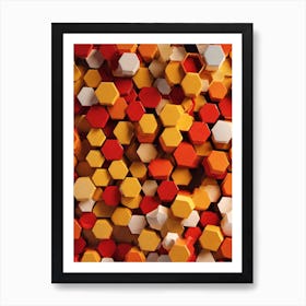 Abstract Background Of Hexagons Art Print