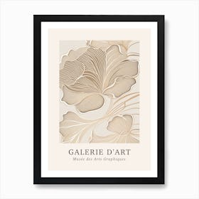 Galerie D'Art Abstract Abstract Beige Floral 2 Art Print