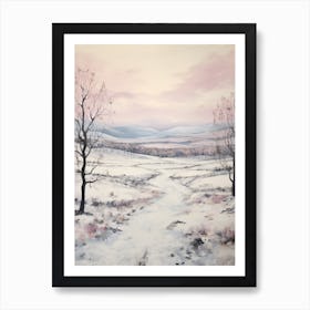 Dreamy Winter Painting Cairngorms National Park Scotland 4 Art Print