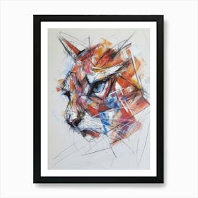 Abstract Cat Art Print