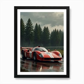 Sports red car Art Print