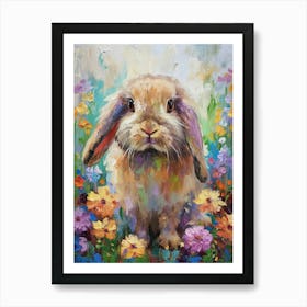 English Lop Rabbit Painting 4 Affiche