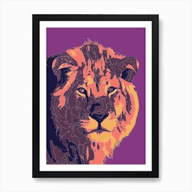 Lion Abstract Geometric Art Art Print