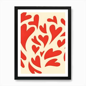 Red Hearts Art Print