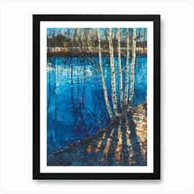 Birch Trees By The Lake 11 Art Print