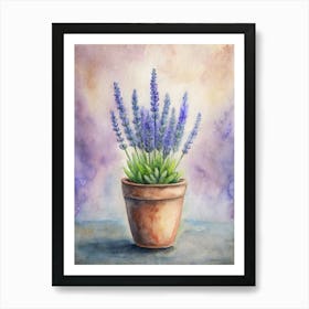 Lavender In A Pot Art Print