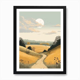 The North Downs Way England 4 Hiking Trail Landscape Art Print