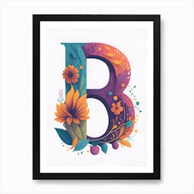 Colorful Letter B Illustration 20 Art Print