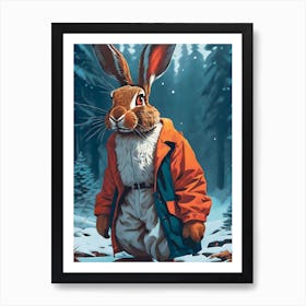 Mountain Man Hare Art Print