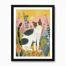 Somali Cat Storybook Illustration 3 Art Print