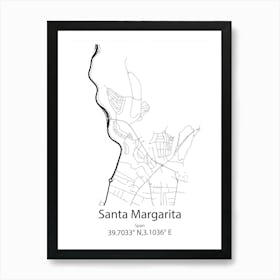 Santa Margarita De Mombuy,Spain Minimalist Map Art Print