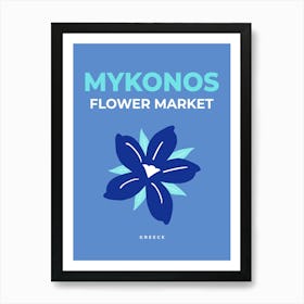 Flower Market Mykonos Greece Art Print