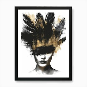 Feathers On The Head Art Print