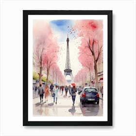 Champs-Elysées Avenue. Paris. The atmosphere and manifestations of spring. 20 Art Print