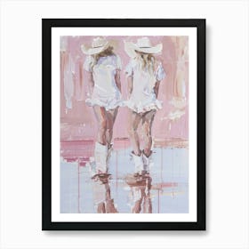 Coastal Cowgirls Print Pink Boots Western Preppy Art Print