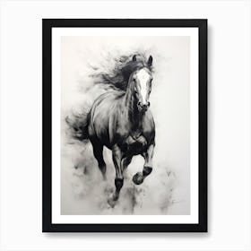 A Horse Painting In The Style Of Monochrome Painting 2 Art Print