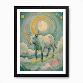 Bull In The Sky Art Print