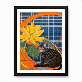 Paradise With A Cat 3 Abstract Expressionist Art Print