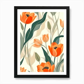 Orange Tulips Art Print