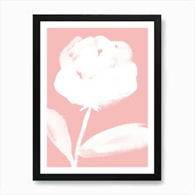 Rose White Pink Pastel - Watercolor Minimalist Painting Art Print