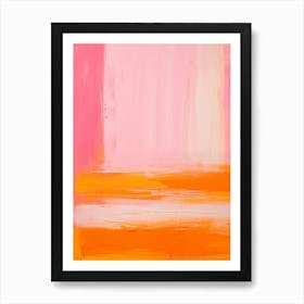 Pink And Orange Abstract Painting Art Print