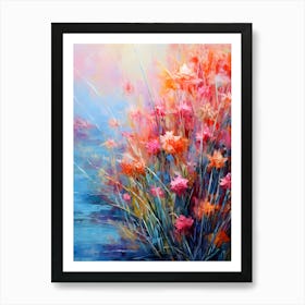 Vibrant Floral Abstract Painting – Colorful Nature-Inspired Artwork Art Print