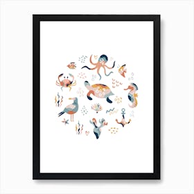 Animals Circle of Life Art Print