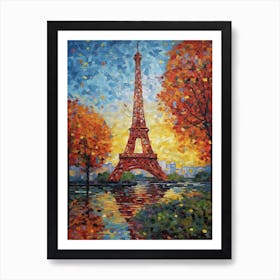 Eiffel Tower Paris France Paul Signac Style 1 Art Print