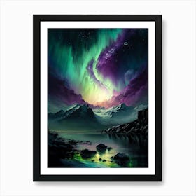 Aurora Borealis - Green and Purple Art Print