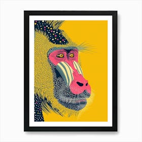 Yellow Mandrill 3 Art Print