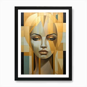 Abstract Geometric Lady Portrait 18 Art Print