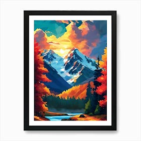 Sunset In The Mountains 33 Art Print