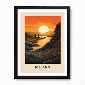 Laugavegur Iceland 1 Vintage Hiking Travel Poster Art Print