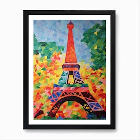 Eiffel Tower Paris France David Hockney Style 8 Art Print