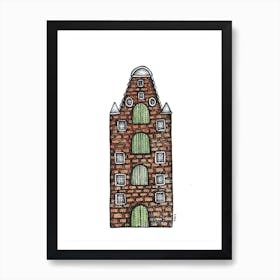 Red Canal House  Art Print