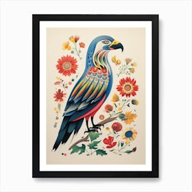 Scandinavian Bird Illustration Hawk 3 Art Print