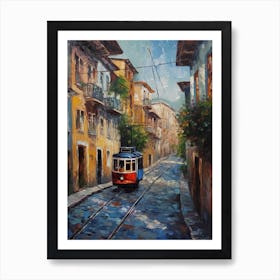 Painting Of A Street In Istanbul With A Cat 1 Impressionism Art Print