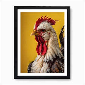 Portrait Of A Rooster Art Print