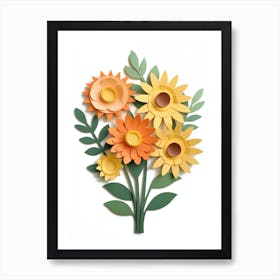 Paper Flowers Bouquet Art Print