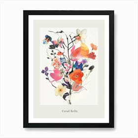 Coral Bells 2 Collage Flower Bouquet Poster Art Print