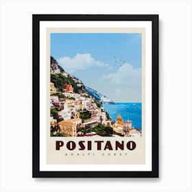 Positano Italy Travel Poster Art Print