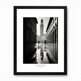 Poster Of Florence, Italy, Black And White Analogue Photography 2 Art Print