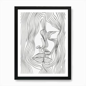 Simplicity Lines Woman Abstract Portraits 9 Art Print