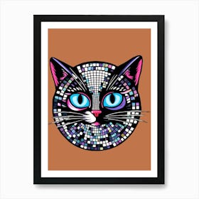 Mosaic Cat Art Print